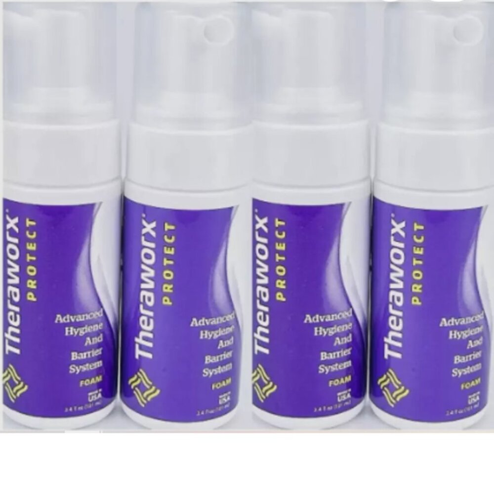 4 PACK Theraworx Protect Advanced Hygiene And Barrier System Foam 3.4oz